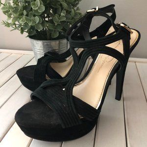 Black Jessica Simpson Faux Suede Heels - Size 7.5